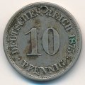 Германия 10 пфеннигов 1875 год (J)