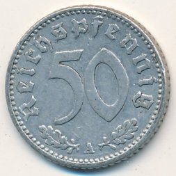 Третий Рейх 50 рейхспфеннигов 1942 год (A)