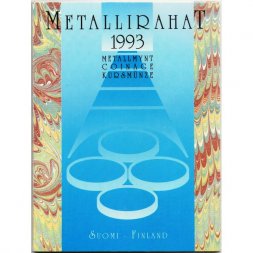 Набор из 4 монет и серебренного жетона Финляндия 1993 год (в буклете)
