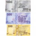 Набор из 3 банкнот Кыргызстан 1000, 500, 200 сом 2023 год - UNC