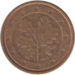 Германия 2 евроцента 2002 год (F)