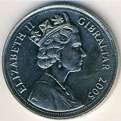 Гибралтар 10 пенсов 2005 год