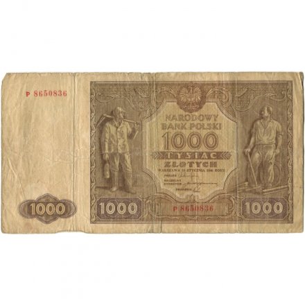 Польша 1000 злотых 1946 год - F