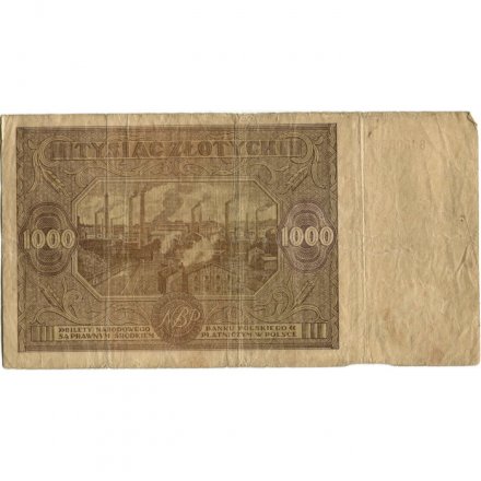 Польша 1000 злотых 1946 год - F