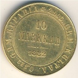 Финляндия 10 марок 1882 год