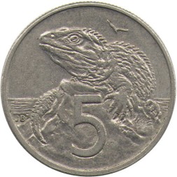 Новая Зеландия 5 центов 1985 год - Гаттерия