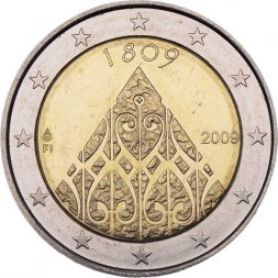 Финляндия 2 евро 2009 год - 200 лет Автономии