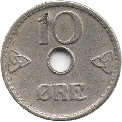 Норвегия 10 эре 1949 год - Король Хокон VII