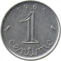 Франция 1 сантим 1965 год - Колос пшеницы