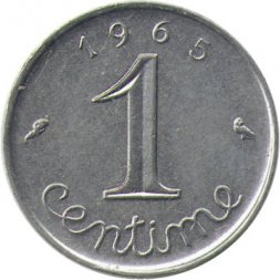 Франция 1 сантим 1965 год - Колос пшеницы
