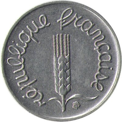 Франция 1 сантим 1965 год - Колос пшеницы