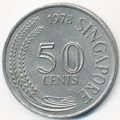 Сингапур 50 центов 1978 год - Крылатка-зебра
