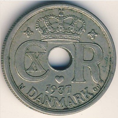 Дания 25 эре 1937 год
