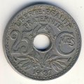 Франция 25 сантимов 1937 год