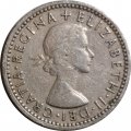 Великобритания 6 пенсов 1956 год 