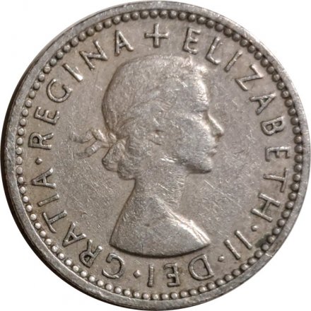 Великобритания 6 пенсов 1956 год 