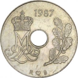 Дания 25 эре 1987 год - Королева Маргрете II