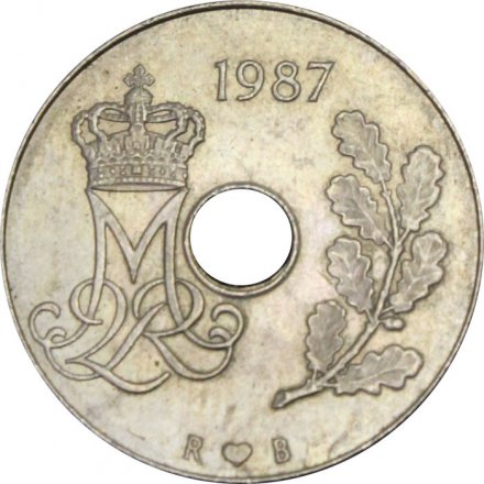 Дания 25 эре 1987 год - Королева Маргрете II
