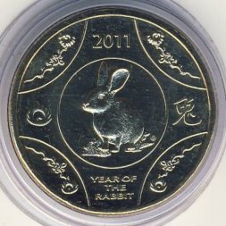 Австралия 1 доллар 2011 год - Год кролика (Al-Br)