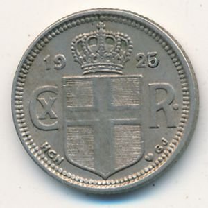 Исландия 10 эйре 1925 год