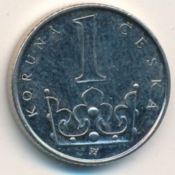 Монета Чехия 1 крона 2009 год - Герб