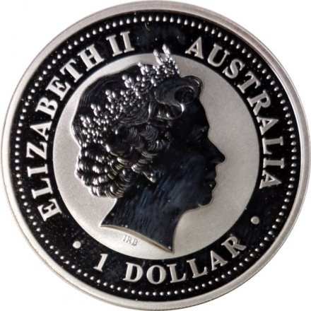 Австралия 1 доллар 2003 год - Австралийская кукабара (сидит на ветке, надпись ниже)
