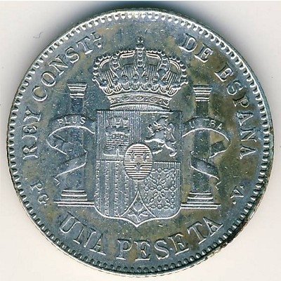 Испания 1 песета 1896 год