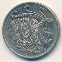 Австралия 10 центов 1993 год - Лирохвост
