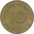 ФРГ 10 пфеннигов 1969 год - F