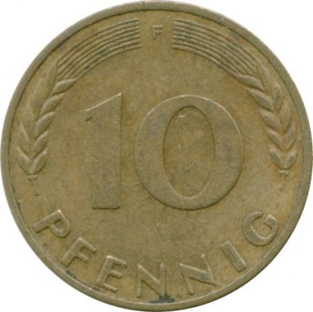 ФРГ 10 пфеннигов 1969 год - F