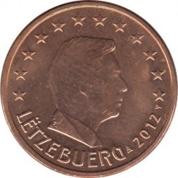 Люксембург 5 евроцентов 2012 год - Великий герцог Люксембурга Анри