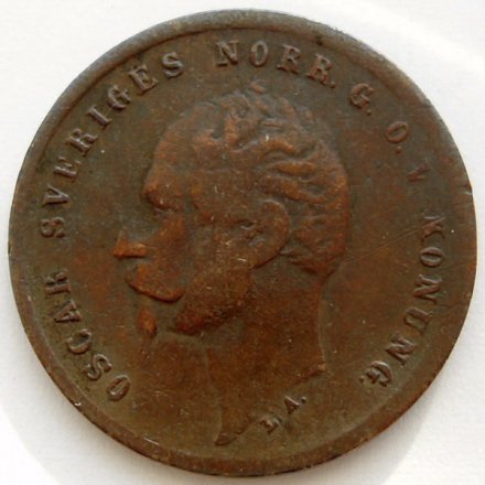 Швеция 1 эре 1857 год Оскар I