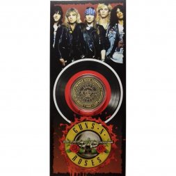 «Guns N' Roses» - Гравированная цветная монета 10 рублей в буклете