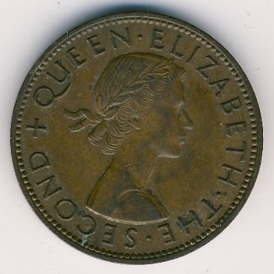 Новая Зеландия 1 пенни 1959 год - Новозеландский туи