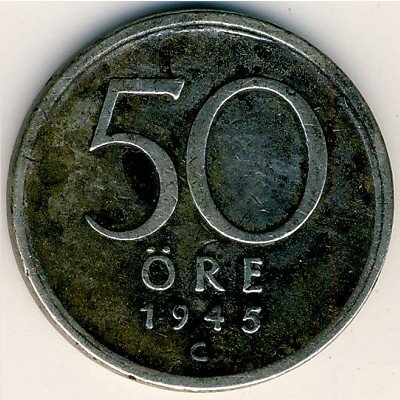 Швеция 50 эре 1945 год
