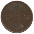 Веймарская республика 1 рейхспфенниг 1929 год (A)