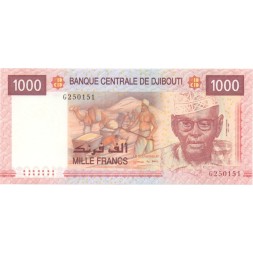Джибути 1000 франков 2005 год - Добыча песка UNC