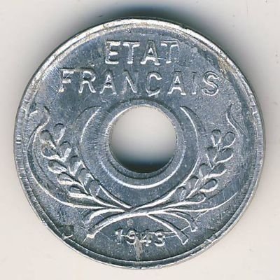 Французский Индокитай 5 центов 1943 год