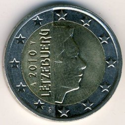 Люксембург 2 евро 2010 год