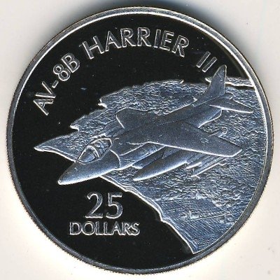 Соломоновы острова 25 долларов 2003 год - Самолёты. McDonnell Douglas AV-8B Harrier II