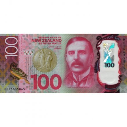 Новая Зеландия 100 долларов 2016 год - Эрнест Резерфорд UNC