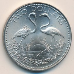 Багамские острова 2 доллара 1974 год