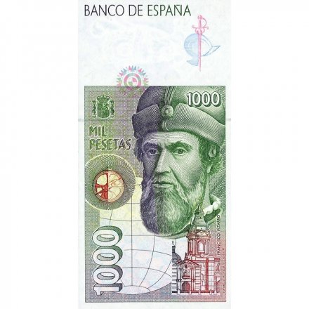 Испания 1000 песет 1992 год - Канкистадор Эрнан Кортес UNC