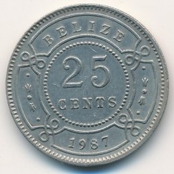 Белиз 25 центов 1987 год