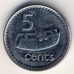Монета Фиджи 5 центов 1997 год