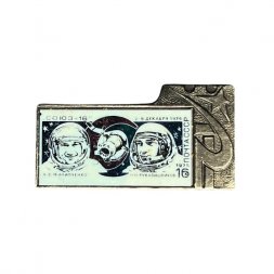 Значок зеркальный Почта СССР. Союз-16. Филипченко, Рукавишников