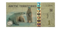 Арктические территории - 1,5 полярных доллара 2014 год - Белые медведи UNC