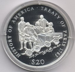 Либерия 20 долларов 2000 год - Парижский мир 1783