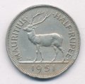 Маврикий 1/2 рупии 1951 год - Король Георг VI