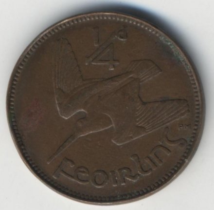 Ирландия 1 фартинг 1946 год - Вальдшнеп